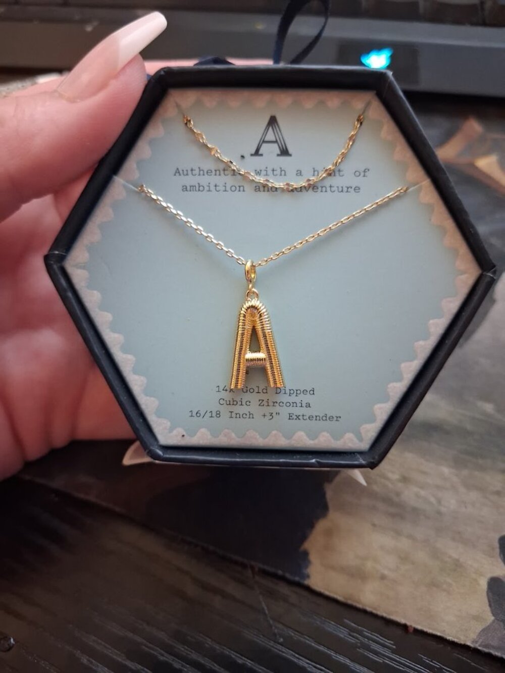 A New day "A" initial necklace